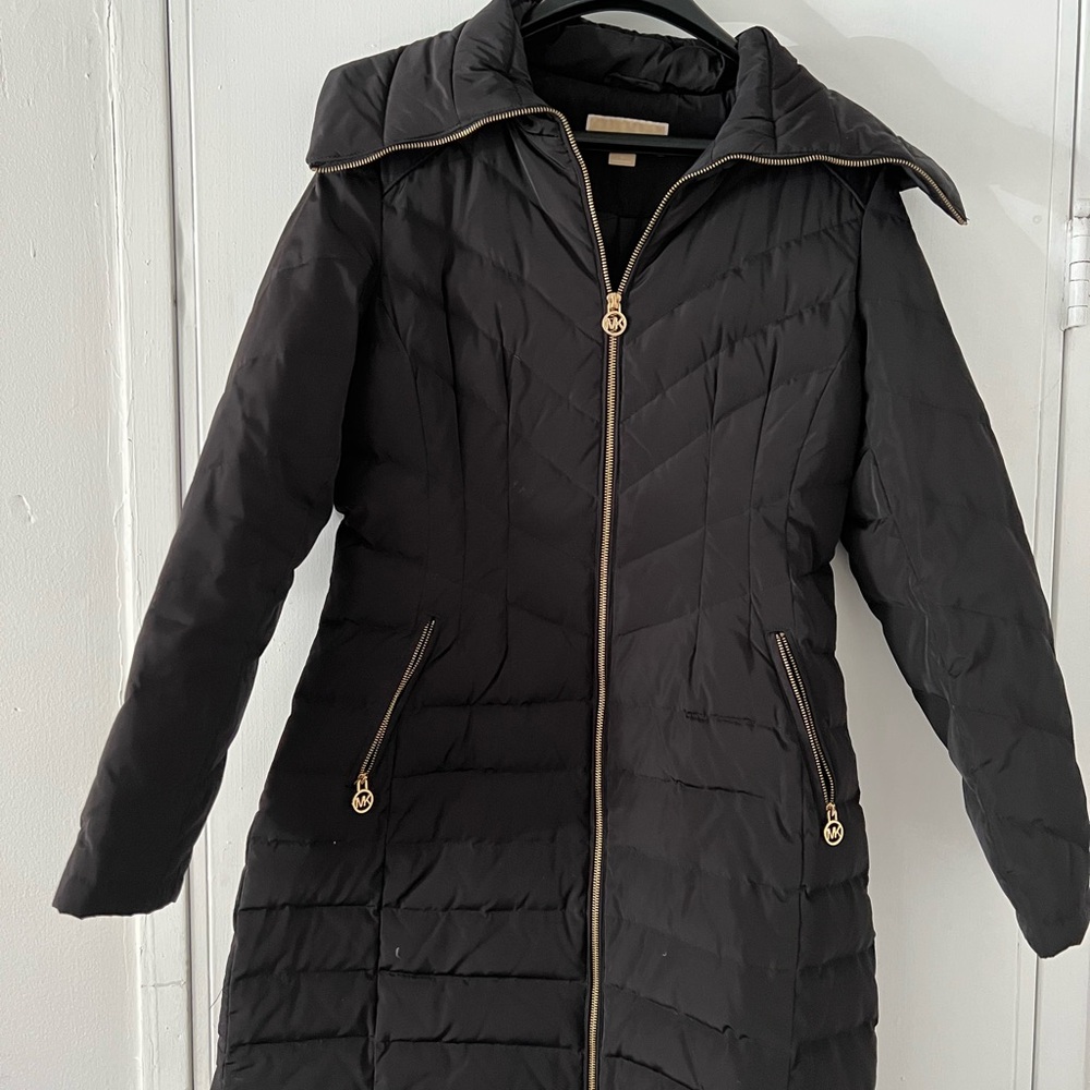 Michael Kors Black Puffer Jacket with Quilted Design